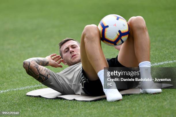 Federico Bernardeschi during a Juventus training session at Juventus Training Center on July 10, 2018 in Turin, Italy.