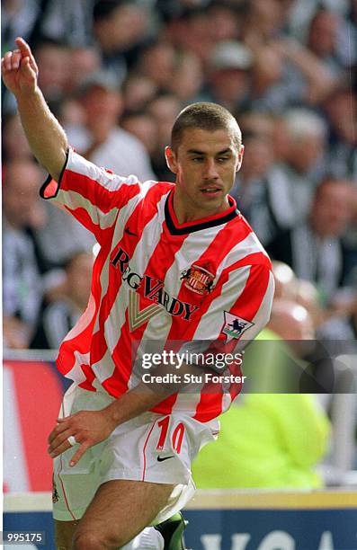 Kevin Phillips of Sunderland celebrates after scoring the first goal during the Newcastle United v Sunderland FA Barclaycard Premiership match at St...