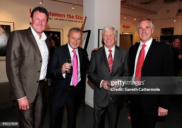 Dave Beasant, Jim Rosenthal, Jim Montgomery and Ray Clemence attend the 'Life Between The Sticks' exhibition at Getty Images Gallery on May 14, 2010...