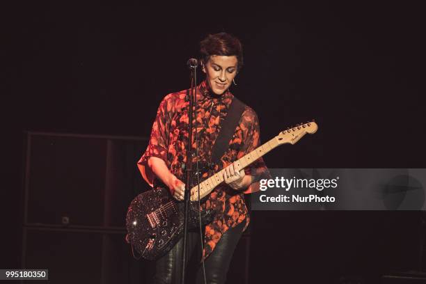 Singer Alanis Morissette performs at the Auditorium Parco della Musica in Rome, Italy, on July 9, 2018.