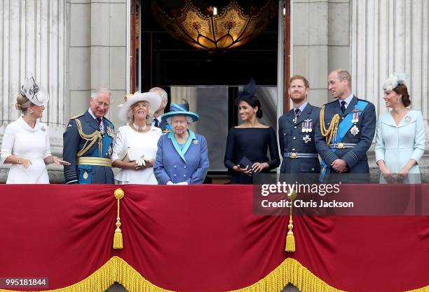 Sophie, Countess of Wessex, Prince Charles, Prince of Wales, Camilla, Duchess of Cornwall, Queen Elizabeth II, Meghan, Duchess of Sussex, Prince...