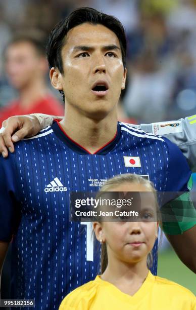 Makoto Hasebe of Japan poses before the 2018 FIFA World Cup Russia Round of 16 match between Belgium and Japan at Rostov Arena on July 2, 2018 in...