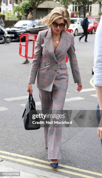 Christine Baranski seen at the Magic Radio studios promoting new movie 'Mamma Mia! Here We Go Again' on July 10, 2018 in London, England.