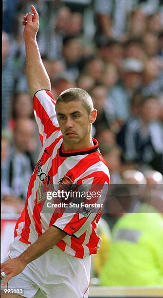 Kevin Phillips of Sunderland celebrates after scoring the first goal during the Newcastle United v Sunderland FA Barclaycard Premiership match at St...