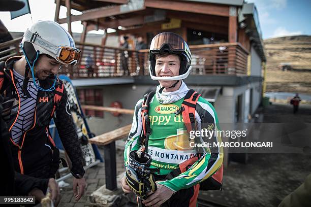 South African alpine skier competing for the 2018 Winter Olympics, Conner Wilson, is seen after a training session at Afriski in the Maluti Mountains...