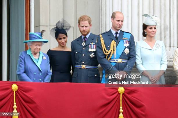 Queen Elizabeth II, Meghan, Duchess of Sussex, Prince Harry, Duke of Sussex, Prince William, Duke of Cambridge and Catherine, Duchess of Cambridge...