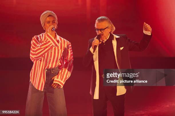 Alina Süggeler from Frida Gold and Dieter Meier from Yello at the television recording of 'Nena: Nothing Wasted' in Hamburg, Germany, 21 September...