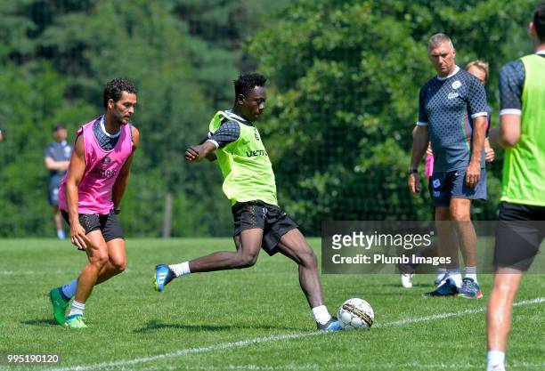 Kamal Sowah with Koen Persoons during the OH Leuven Pre-Season Training Camp on July 10, 2018 in Maribor, Slovenia.