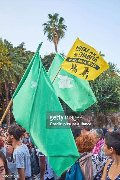 Participants of a large demonstration march under the motto "So weit ist es gekommen!" in Palma de Mallorca, Spain, 23 September 2017. They are...