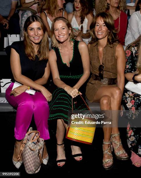Silvia Casas, Fiona Ferrer and Monica Martin Luque attend Hannibal Laguna show at Mercedes Benz Fashion Week Madrid Spring/ Summer 2019