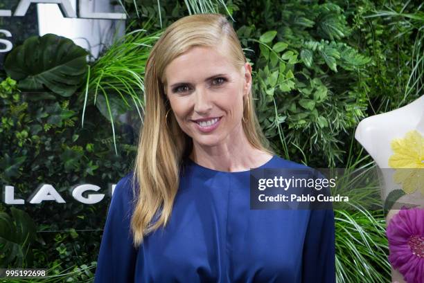 Spanish model Judit Masco attends the L'Oreal Paris Stand during the Mercedes-Benz Fashion Week Madrid Spring/Summer 2019 at IFEMA on July 10, 2018...