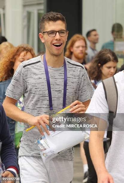 Hafez al-Assad, son of Syrian President Bashar al-Assad attends the International Maths Olympics in Cluj Napoca city July 10, 2018. - Hafez al-Assad...