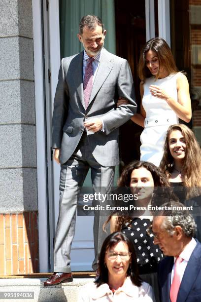 King Felipe VI of Spain and Queen Letizia of Spain attend several audiences at Zarzuela Palace on July 10, 2018 in Madrid, Spain.