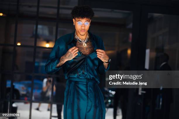 Kelly Oubre Jr attends Carlos Campos during New York Fashion Week Mens Spring/Summer 2019 on July 9, 2018 in New York City.