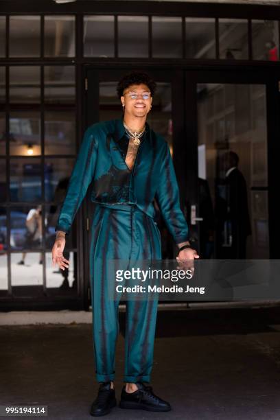 Kelly Oubre Jr attends Carlos Campos during New York Fashion Week Mens Spring/Summer 2019 on July 9, 2018 in New York City.