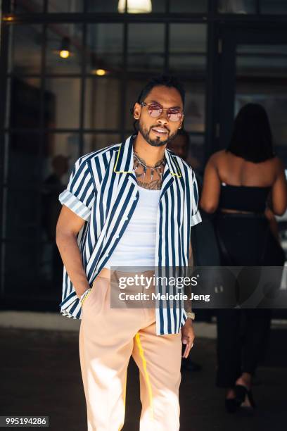 Musician Miguel attends Carlos Campos during New York Fashion Week Mens Spring/Summer 2019 on July 9, 2018 in New York City.