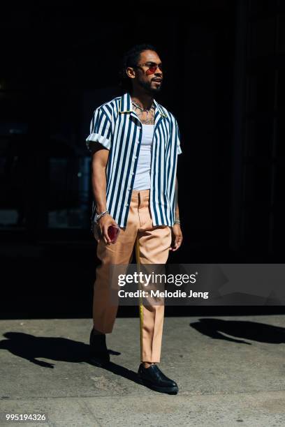 Miguel attends Carlos Campos during New York Fashion Week Mens Spring/Summer 2019 on July 9, 2018 in New York City.