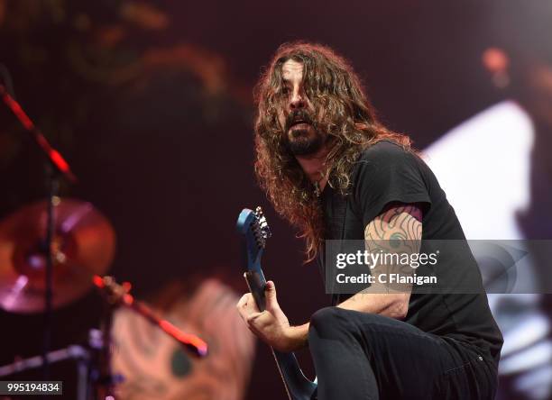 Dave Grohl of the Foo Fighters performs during the 51st Festival d'ete de Quebec on July 9, 2018 in Quebec City, Canada.