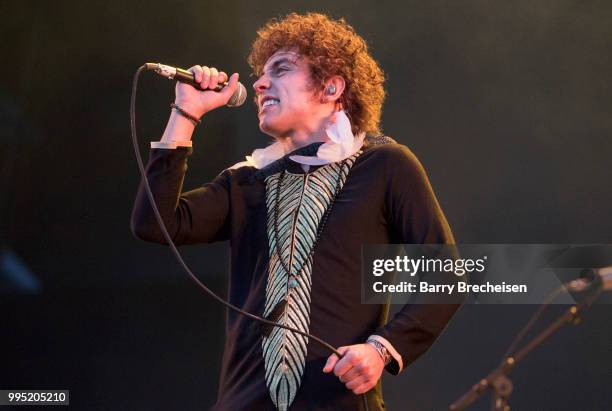 Joshua Kiszka of Greta Van Fleet performs at the Festival dété de Québec on July 9, 2018 in Queandec City, Canada.