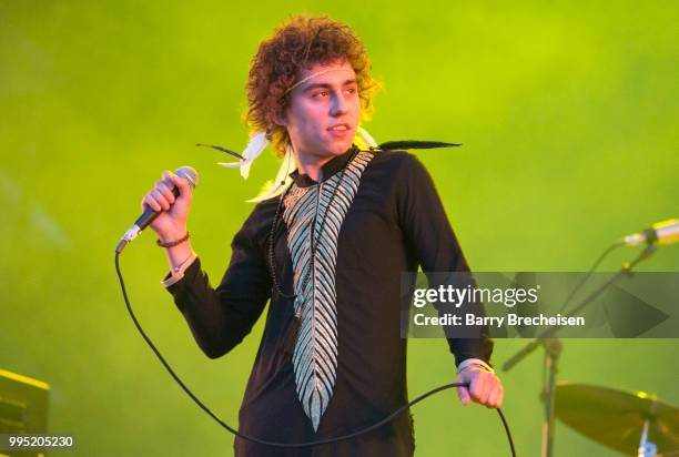 Joshua Kiszka of Greta Van Fleet performs at the Festival dété de Québec on July 9, 2018 in Queandec City, Canada.