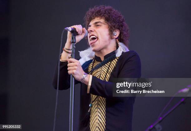 Joshua Kiszka of Greta Van Fleet performs at the Festival dété de Québec on July 9, 2018 in Queandec City, Canada.