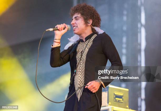 Joshua Kiszka of Greta Van Fleet performs at the Festival dété de Québec on July 9, 2018 in Queandec City, Canada.