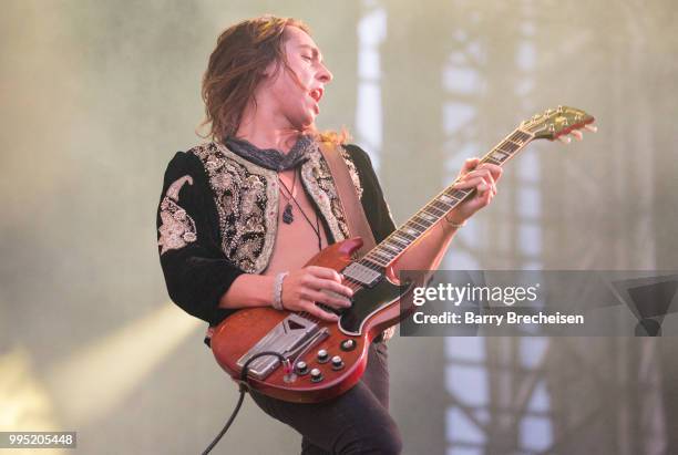 Jake Kiszka of Greta Van Fleet performs at the Festival dété de Québec on July 9, 2018 in Queandec City, Canada.