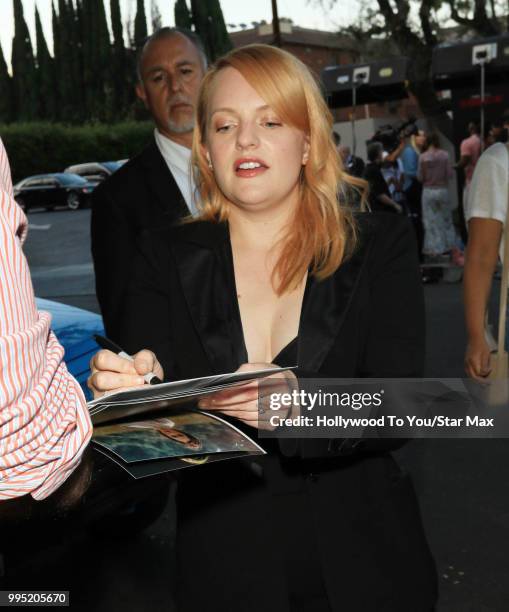 Elisabeth Moss is seen on July 9, 2018 in Los Angeles, California.