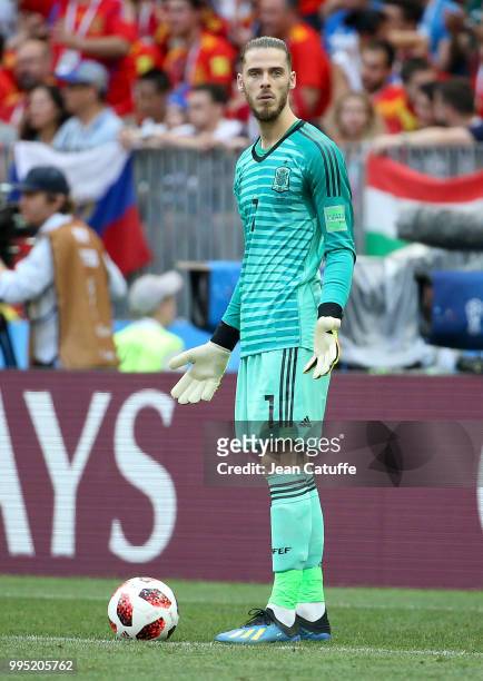 Goalkeeper of Spain David de Gea during the 2018 FIFA World Cup Russia Round of 16 match between Spain and Russia at Luzhniki Stadium on July 1, 2018...