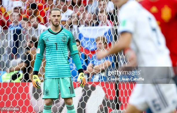 Goalkeeper of Spain David de Gea during the 2018 FIFA World Cup Russia Round of 16 match between Spain and Russia at Luzhniki Stadium on July 1, 2018...