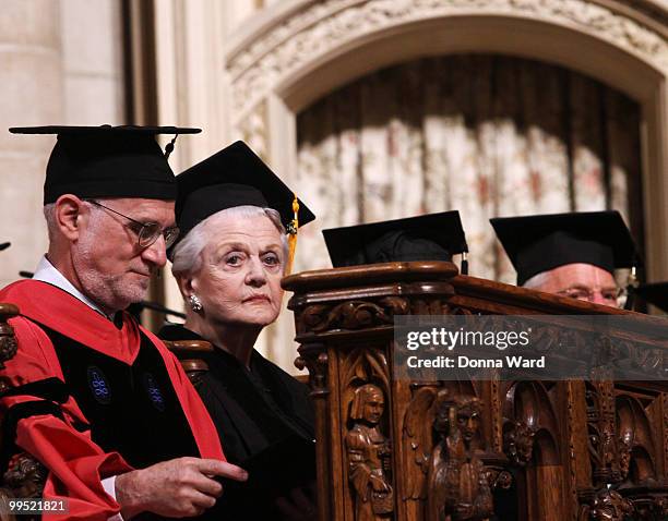 Robert Sirota and Angela Lansbury receives an honorary Doctor of Musical Arts degree at the 2010 Manhattan School of Music commencement at Riverside...