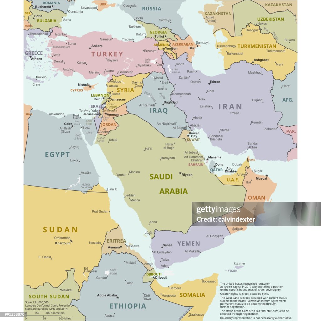 Mapa político de Oriente Medio