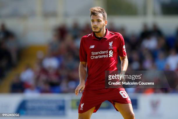 Pedro Chirivella of Liverpool during the Pre-season friendly between Chester City and Liverpool at Swansway Chester Stadium on July 7, 2018 in...