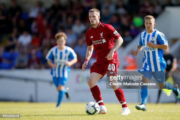 Ryan Kent of Liverpool during the Pre-season friendly between Chester City and Liverpool at Swansway Chester Stadium on July 7, 2018 in Chester,...