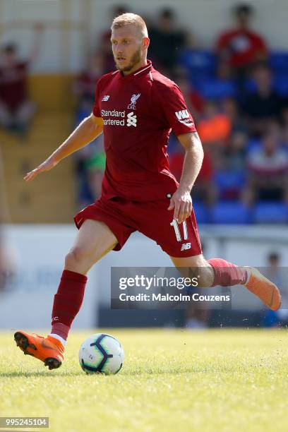 Ragnar Klavan of Liverpool during the Pre-season friendly between Chester City and Liverpool at Swansway Chester Stadium on July 7, 2018 in Chester,...