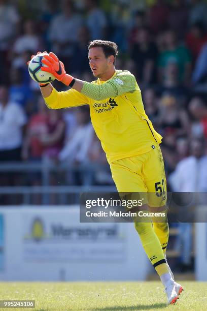 Danny Ward of Liverpool during the Pre-season friendly between Chester City and Liverpool at Swansway Chester Stadium on July 7, 2018 in Chester,...