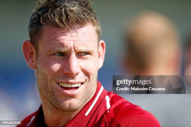 James Milner of Liverpool following the Pre-season friendly between Chester City and Liverpool at Swansway Chester Stadium on July 7, 2018 in...