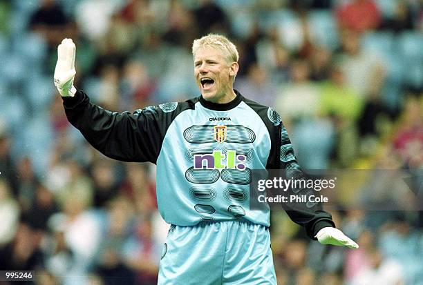 Peter Schmeichel of Villa during the match between Aston Villa v Slaven Bilupo in the Intertoto Cup at Villa Park, Birmingham. Mandatory Credit: Phil...