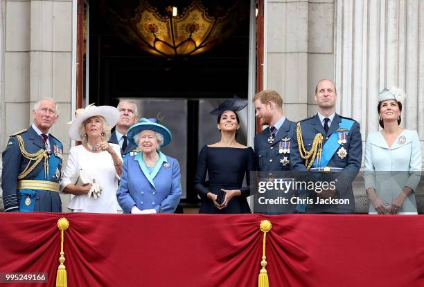 Prince Charles, Prince of Wales, Camilla, Duchess of Cornwall, Prince Andrew, Duke of York, Queen Elizabeth II, Meghan, Duchess of Sussex, Prince...