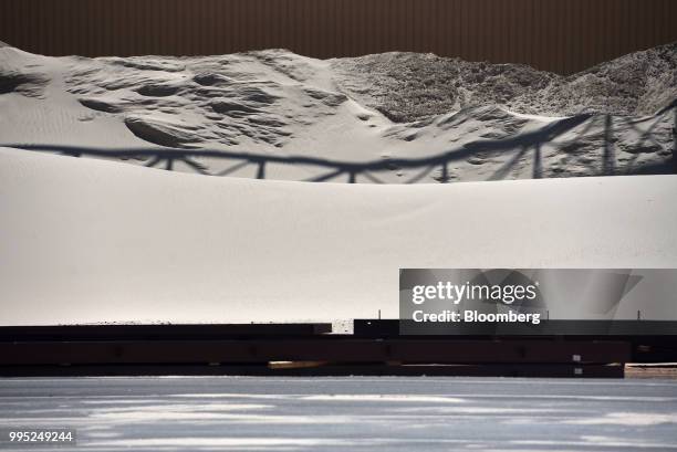 The Black Mountain Sand LLC Vest Mine stands in Winkler County, Texas, U.S., on Tuesday, June 19, 2018. In the West Texas plains, frack-sand mines...