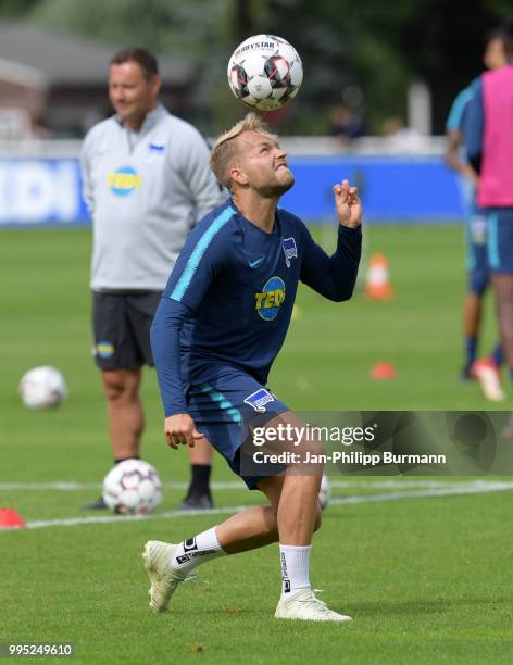 Pascal Koepke of Hertha BSC during the training at the Schenkendorfplatz on July 10, 2018 in Berlin, Germany.