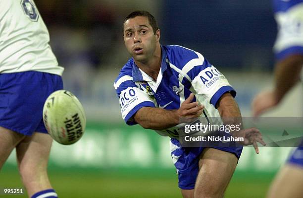 Craig Polla-Mounter of the Bulldogs in action during the round 25 NRL match between the Bulldogs and the Sharks held at the Sydney Showground,...