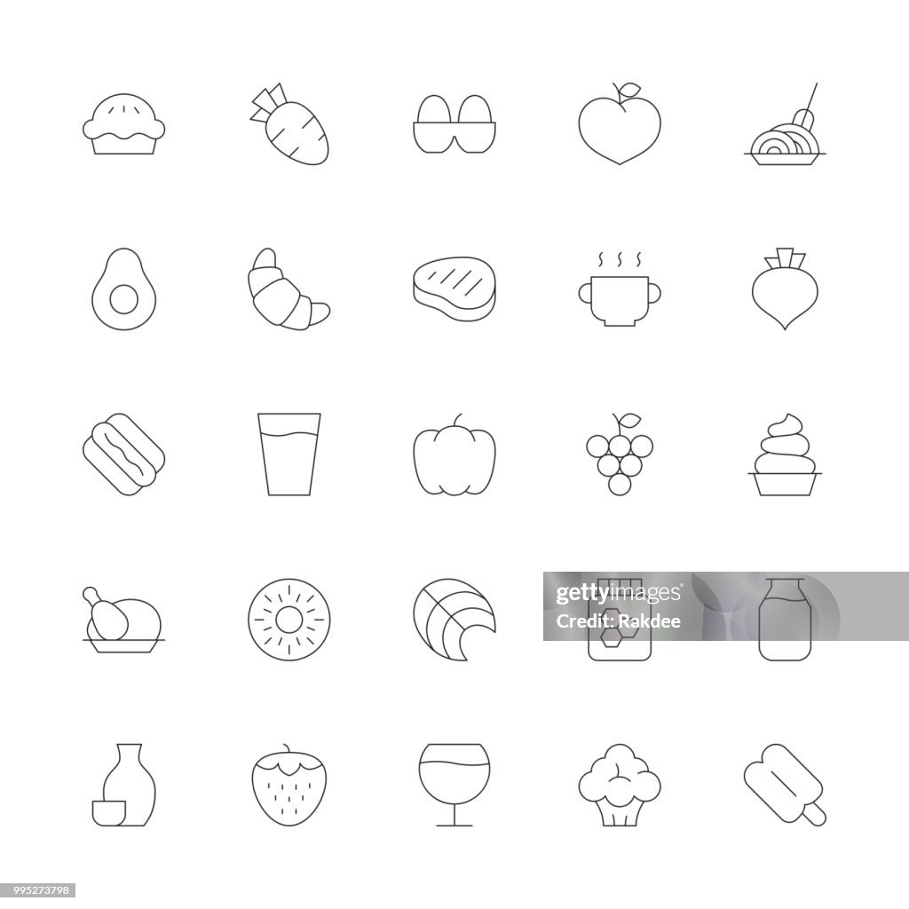 Food and Drink Icons Set 2 - Ultra Thin Series