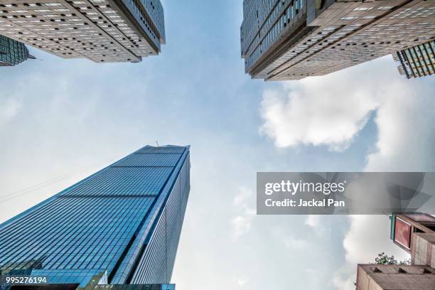 low angle view of chongqing cbd - jackal pan， stock-fotos und bilder