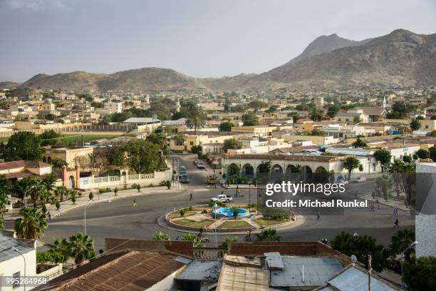 overlooking the town of keren in the highlands, keren, eritrea - eritrea stock pictures, royalty-free photos & images