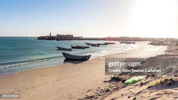 mauritania, boats in the atlantic ocean - mauritania stock pictures, royalty-free photos & images