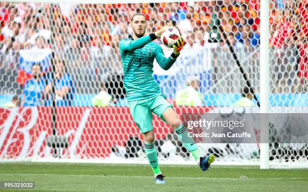 Goalkeeper of Spain David de Gea during the 2018 FIFA World Cup Russia Round of 16 match between Spain and Russia at Luzhniki Stadium on July 1, 2018...