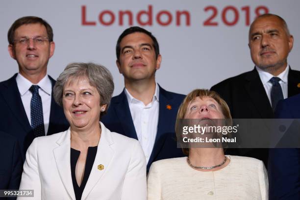 Slovenia's Prime Minister Miro Cerar, Britain's Prime Minister Theresa May, Greece's Prime Minister Alexis Tsipras, Germany's Chancellor Angela...
