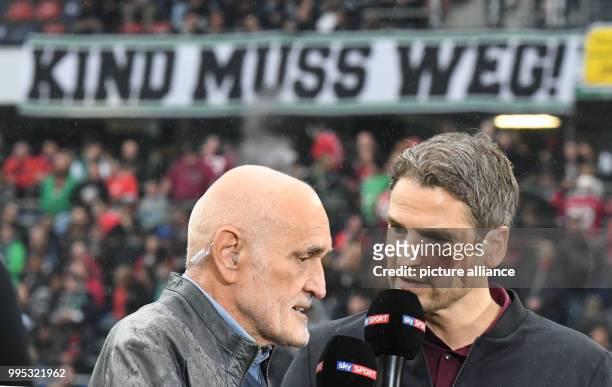 Hanover's president Martin Kind speaks during an interivew before the German Bundesliga match between Hanover 96 and 1. FC Cologne at the HDI Arena...