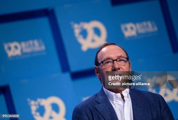 Actor Kevin Spacey speaking at the Bits and Pretzels founders' and investors' festival in Munich, Germany, 24 September 2017. The start-up festival...